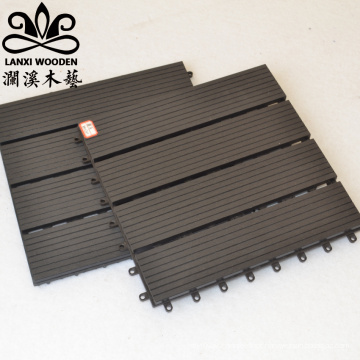 Wood Plastic Composite Decking DIY Tile Interlock Terrace WPC Decking Tile